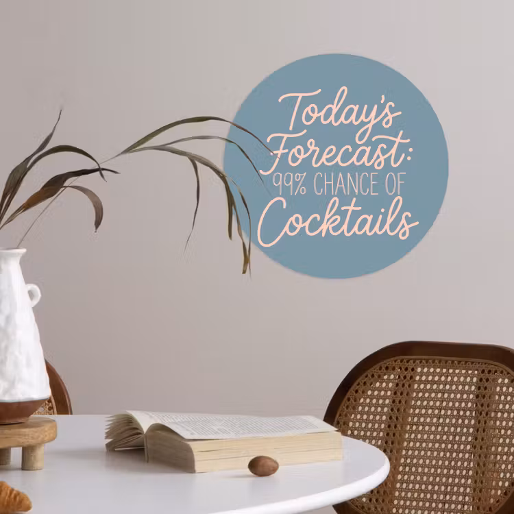 Today's Forecast - Cocktails - Blauw Wandcirkel behangsticker klein -sfeer3