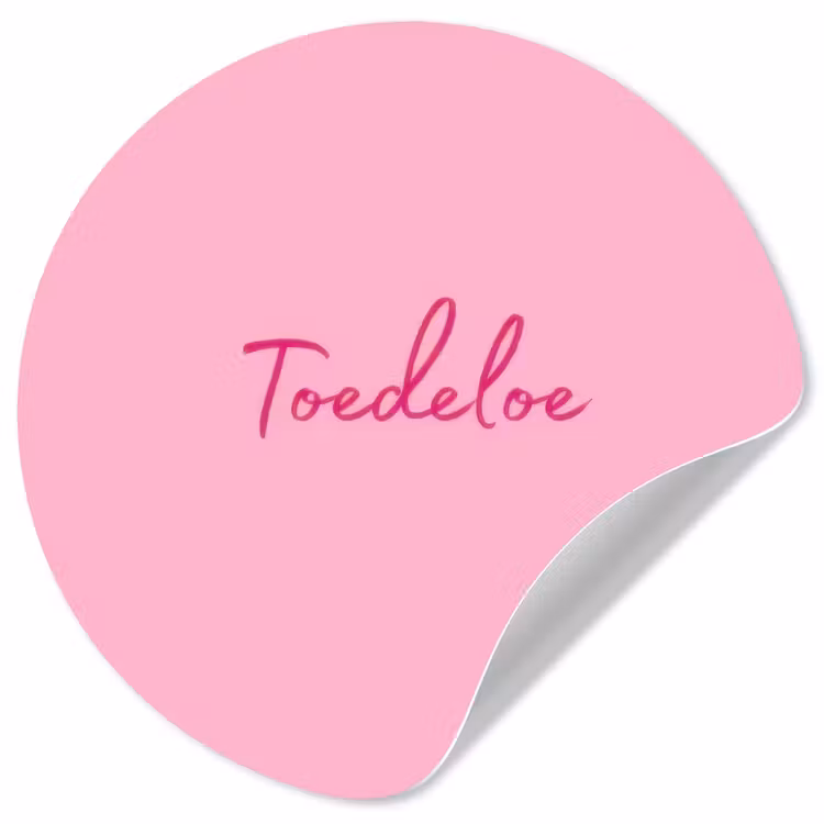 Toedeloe - Roze - Minimalistisch Wandcirkel behangsticker klein -3d