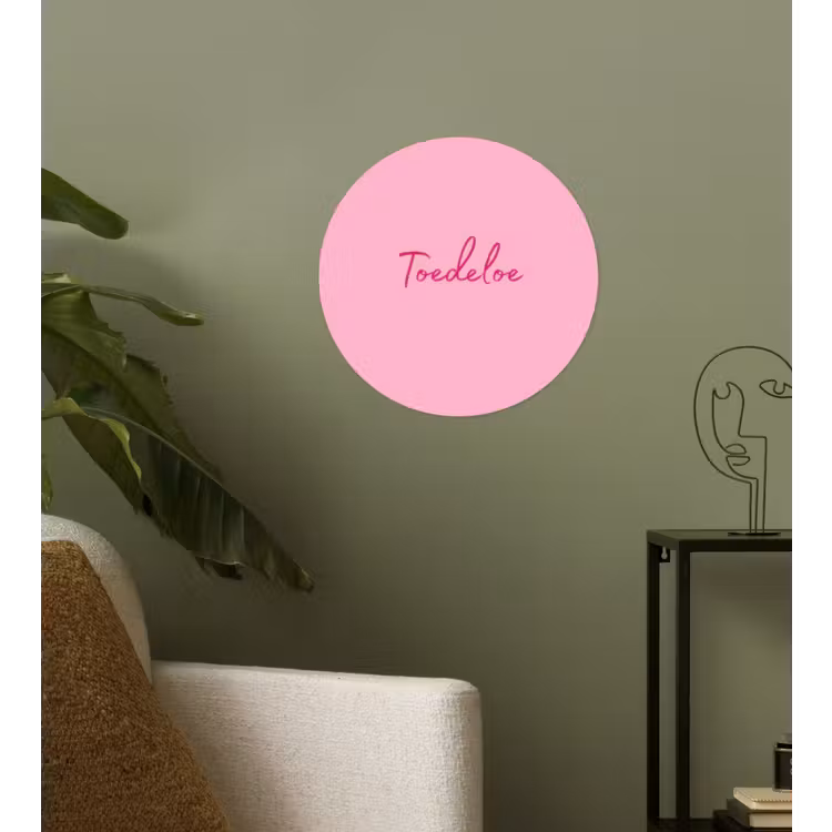 Toedeloe - Roze - Minimalistisch Wandcirkel behangsticker klein -sfeer2