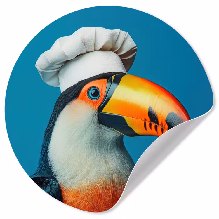 Toekan - Papegaai - Vogel - Koksmuts Wandcirkel behangsticker klein -3d