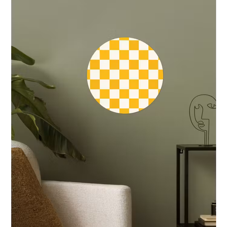 Traditioneel - Patroon - Geel Wandcirkel behangsticker klein 186 -sfeer2
