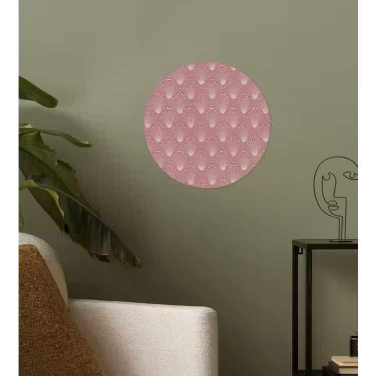 Trendy - Patroon - Roze Wandcirkel behangsticker klein 186 -sfeer2