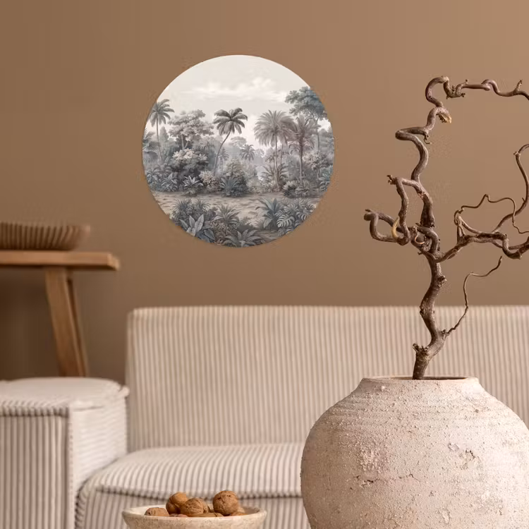 Tropisch - Landschap - Illustratie Wandcirkel behangsticker klein -sfeer1