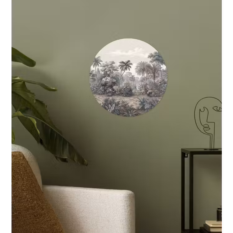 Tropisch - Landschap - Illustratie Wandcirkel behangsticker klein -sfeer2