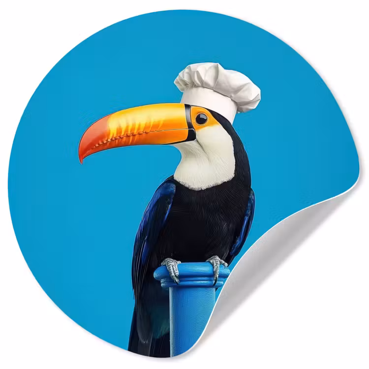 Tucan - Sokkel - Vogel - Koksmuts Wandcirkel behangsticker klein -3d