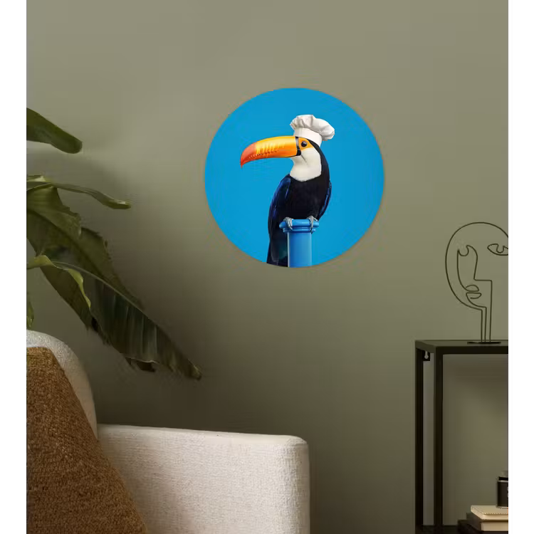 Tucan - Sokkel - Vogel - Koksmuts Wandcirkel behangsticker klein -sfeer2