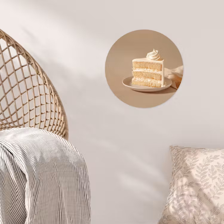 Vanilletaart - Cake - Romig Wandcirkel behangsticker klein -sfeer4