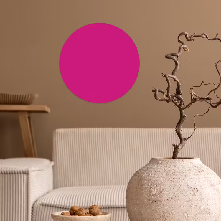 Velvet - Magenta - Roze Wandcirkel behangsticker klein 186 -sfeer1