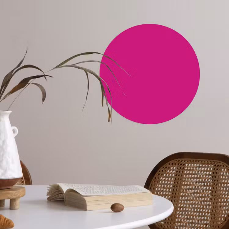 Velvet - Magenta - Roze Wandcirkel behangsticker klein 186 -sfeer3
