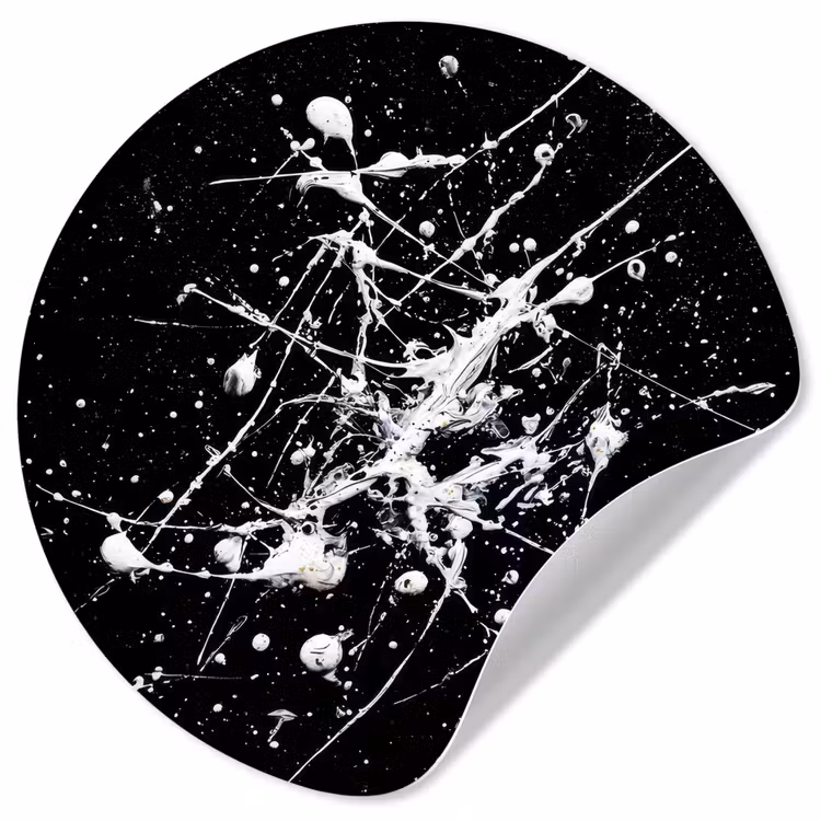 Verfspatten - Wit - Abstract - Explosie Wandcirkel behangsticker klein -3d