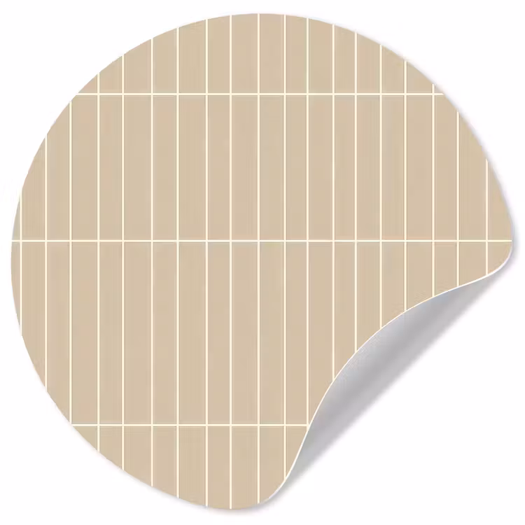 Verticaal - Wandtegel - Crème - Beige Wandcirkel behangsticker klein 186 -3d