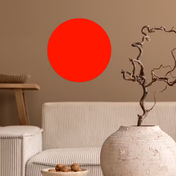 Vibrant - Vermilion - Rood Wandcirkel behangsticker klein 186 -sfeer1