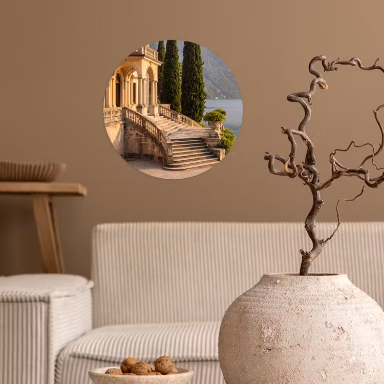 Behangcirkel - Villa - water -trappen - Villa - water -trappen Wandcirkel behangsticker klein