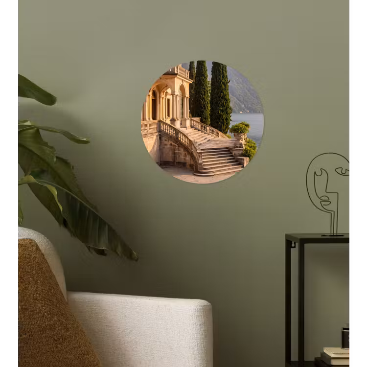 Behangcirkel - Villa - water -trappen - Villa - water -trappen Wandcirkel behangsticker klein