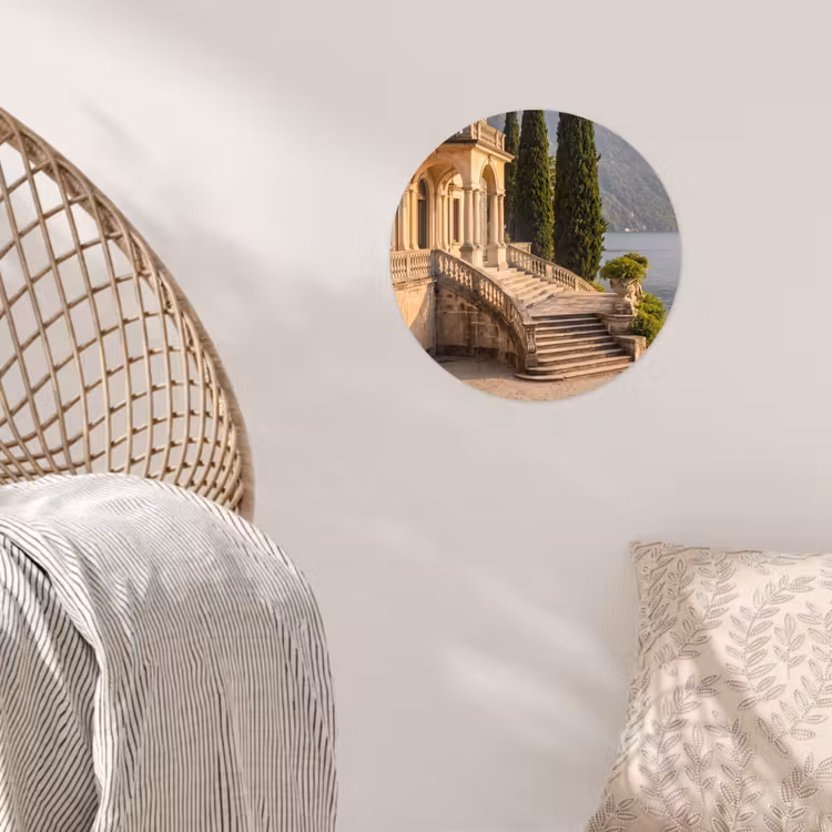Behangcirkel - Villa - water -trappen - Villa - water -trappen Wandcirkel behangsticker klein