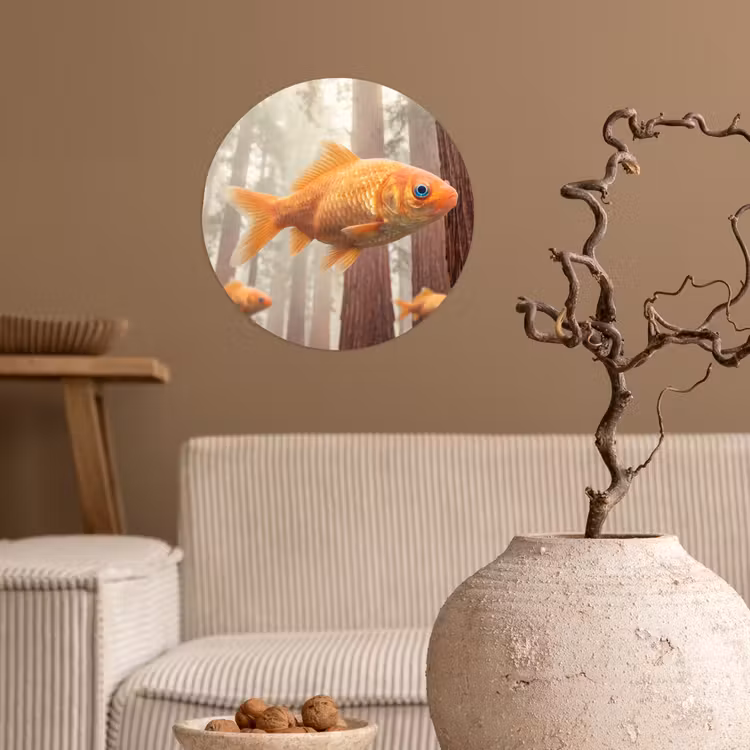 Behangcirkel - Vis - Bos - Fantasie - Vis - Bos - Fantasie Wandcirkel behangsticker klein