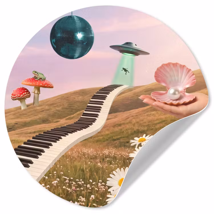 Behangcirkel - Vis - Natuur - Abstract - Vis - Natuur - Abstract Wandcirkel behangsticker klein