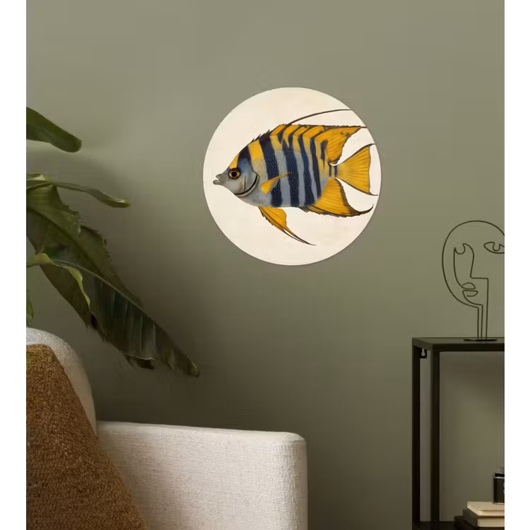 Vis - Sierlijk - Vinnen - Illustratie Wandcirkel behangsticker klein -sfeer2