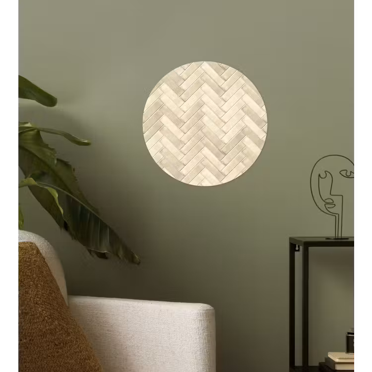Visgraat - Wandtegel - Licht Beige Wandcirkel behangsticker klein 186 -sfeer2
