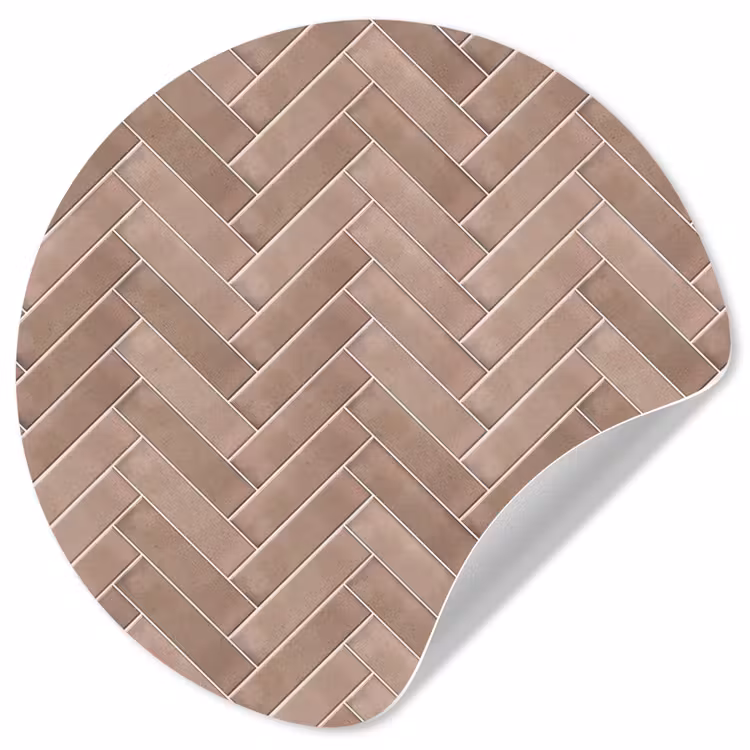 Visgraat - Wandtegel - Oudroze - Terracotta Wandcirkel behangsticker klein 186 -3d