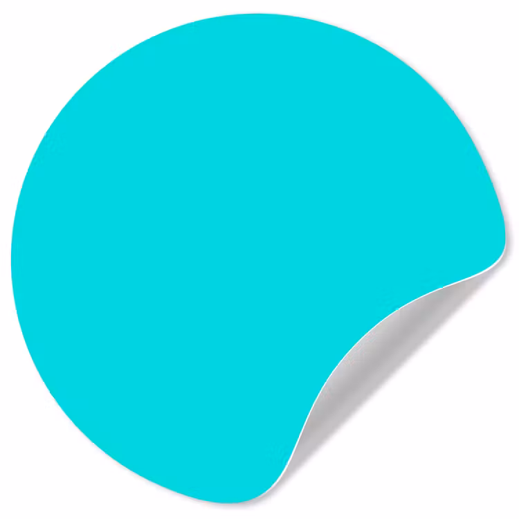 Vivid - Aquamarine - Turkoois Wandcirkel behangsticker klein 186 -3d