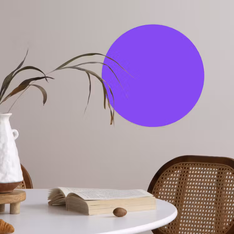 Vivid - Violet - Paars Wandcirkel behangsticker klein 186 -sfeer3