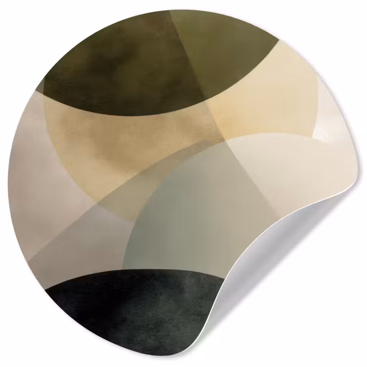 Vlakken - Abstract - Beige - Cirkels Wandcirkel behangsticker klein -3d