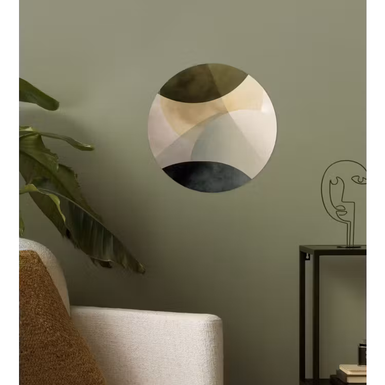 Vlakken - Abstract - Beige - Cirkels Wandcirkel behangsticker klein -sfeer2