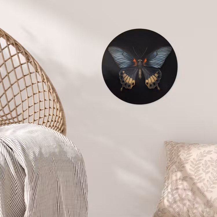 Vlinder - Metaalachtig - Geometrisch patroon Wandcirkel behangsticker klein -sfeer4
