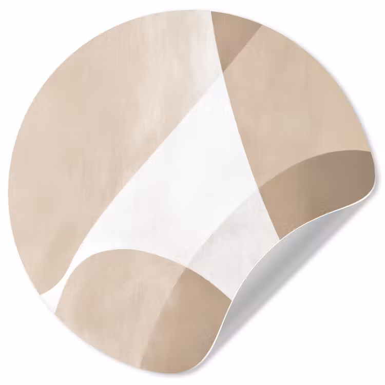 Vloeiende vlakken - Harmonieus - Golvend Wandcirkel behangsticker klein -3d