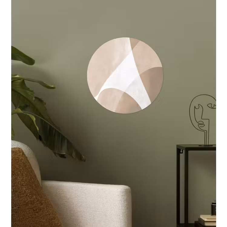 Vloeiende vlakken - Harmonieus - Golvend Wandcirkel behangsticker klein -sfeer2