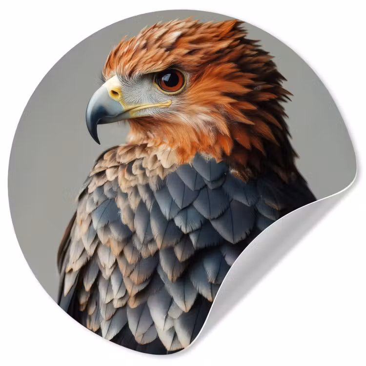 Vogel - Realistisch - Veren - Bruin Wandcirkel behangsticker klein -3d