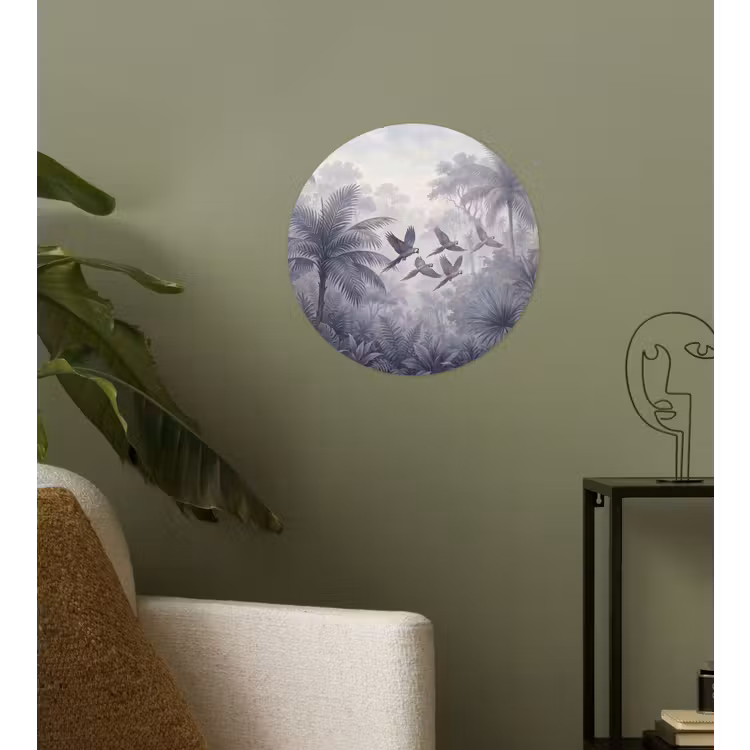Vogel - Vliegend - Jungle - Vintage - Dieren Wandcirkel behangsticker klein -sfeer2