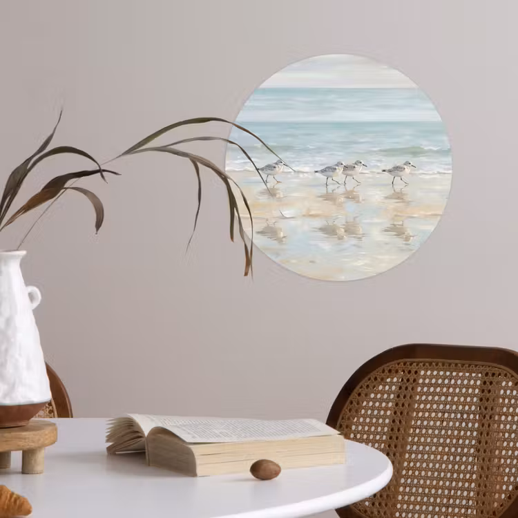 Vogels - Strand - Zee Wandcirkel behangsticker klein -sfeer3