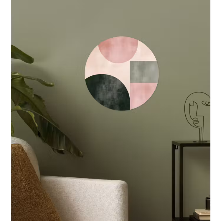 Vormen - Abstract - Cirkel - Zwart Wandcirkel behangsticker klein -sfeer2