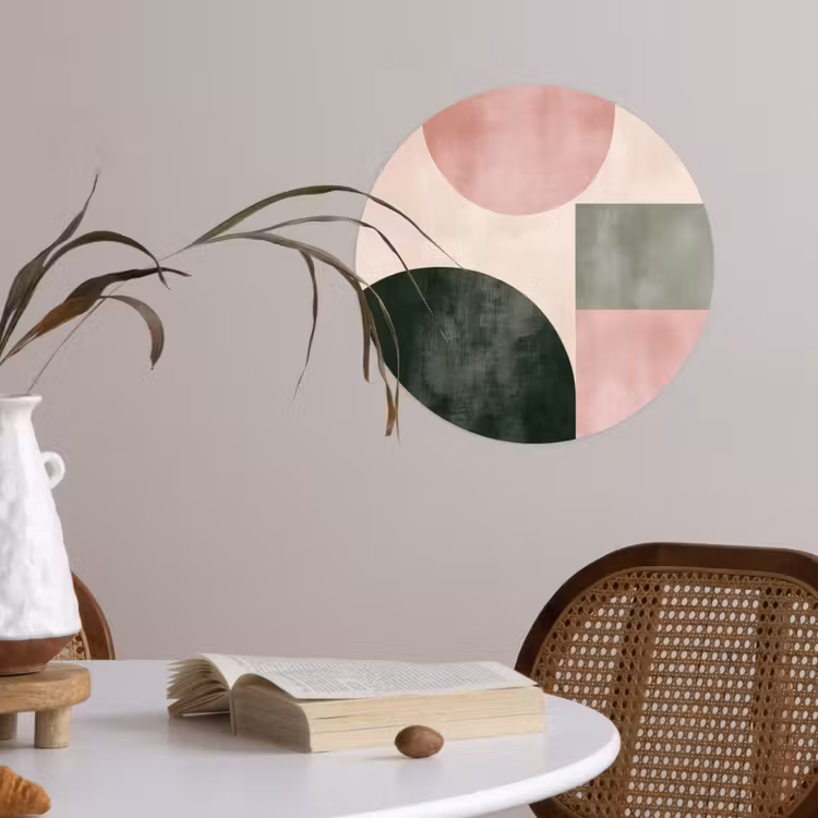 Vormen - Abstract - Cirkel - Zwart Wandcirkel behangsticker klein -sfeer3