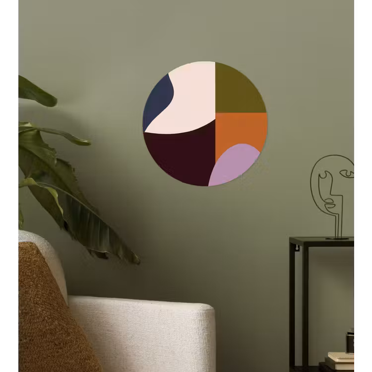 Vormen - Abstract - Kleuren - Vierkant Wandcirkel behangsticker klein -sfeer2