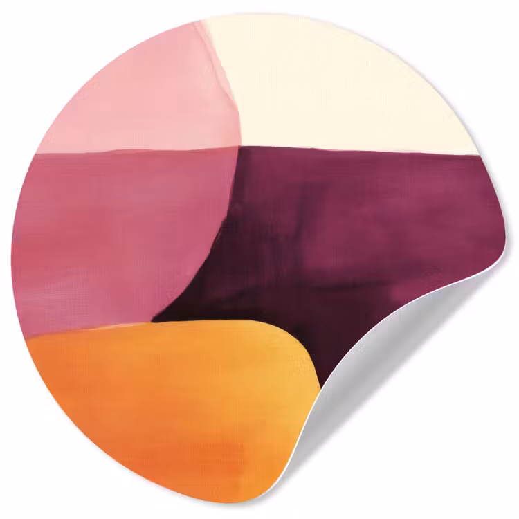 Vormen - Abstract - Kleurrijk Wandcirkel behangsticker klein -3d