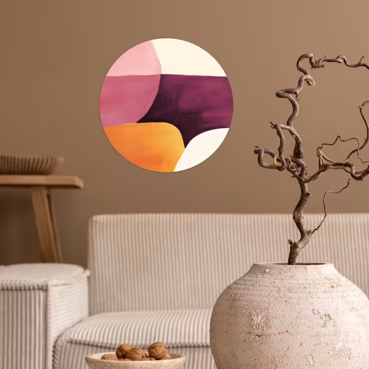 Vormen - Abstract - Kleurrijk Wandcirkel behangsticker klein -sfeer1