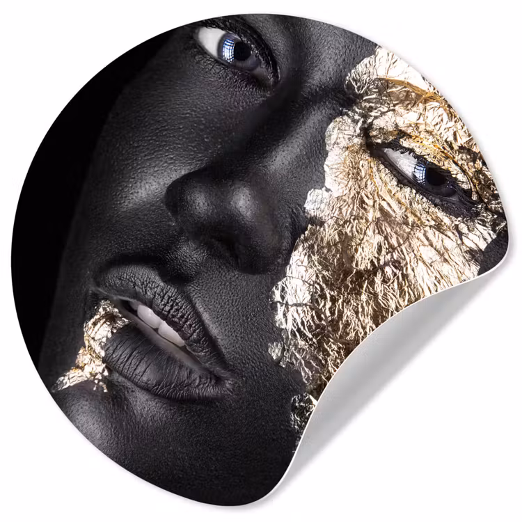 Vrouw - Goud - Zwart - Verf - Luxe Wandcirkel behangsticker klein -3d