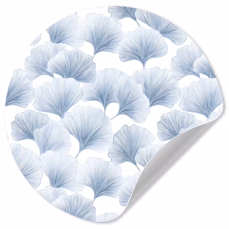 Waaier - Modern - Blauw Wandcirkel behangsticker klein 186 -3d