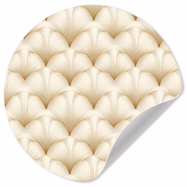 Waaier - Motief - Goud Wandcirkel behangsticker klein 186 -3d