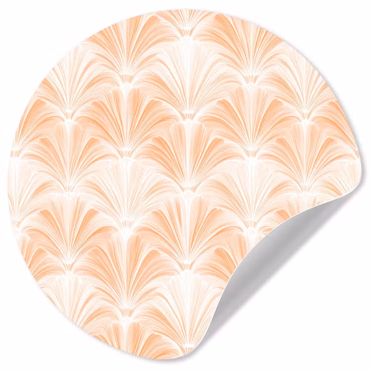 Waaier - Patroon - Perzik Wandcirkel behangsticker klein 186 -3d