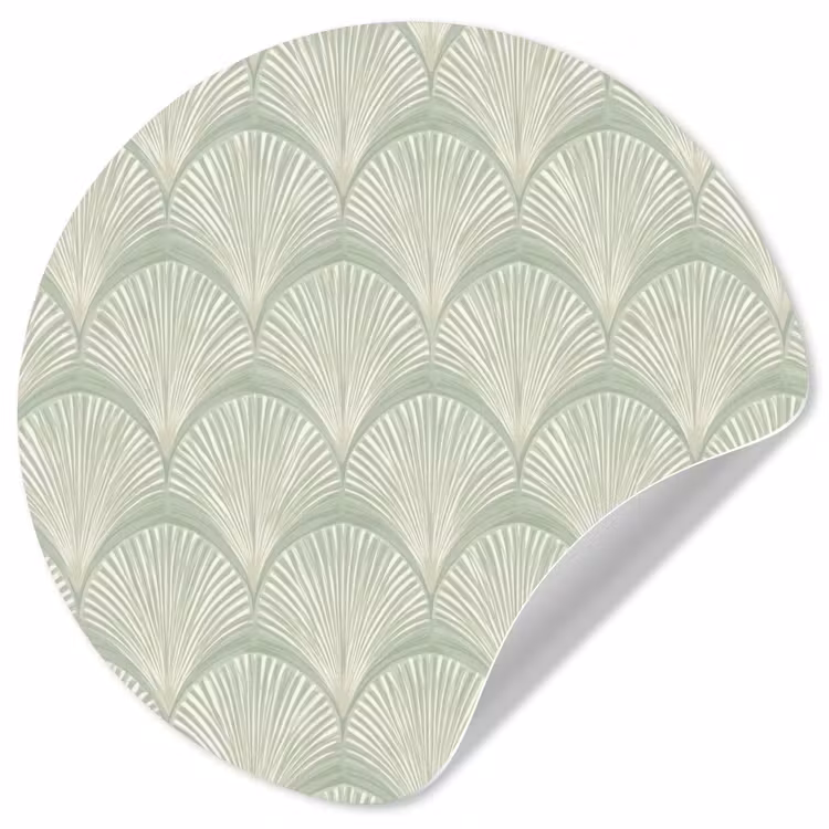 Waaiers - Patroon - Groen Wandcirkel behangsticker klein 186 -3d