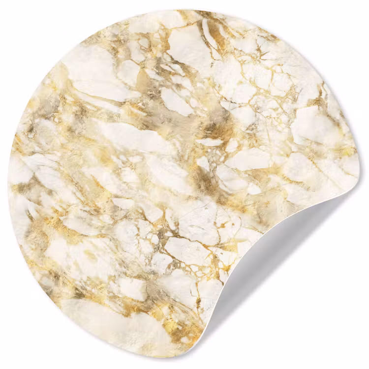 Warm - Gouden - Marmer - Patroon Wandcirkel behangsticker klein 186 -3d