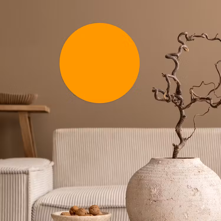 Warm - Ochre - Oranje Wandcirkel behangsticker klein 186 -sfeer1