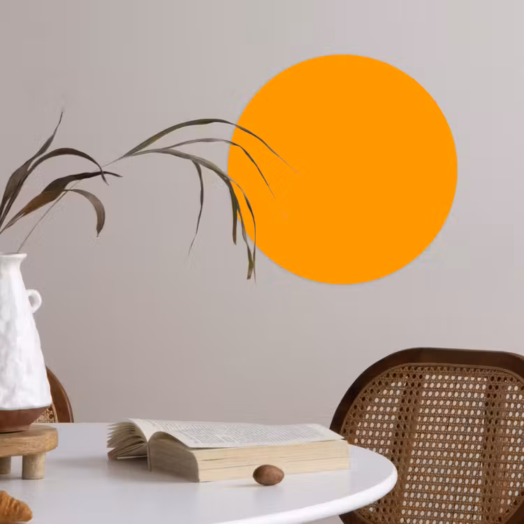 Warm - Ochre - Oranje Wandcirkel behangsticker klein 186 -sfeer3