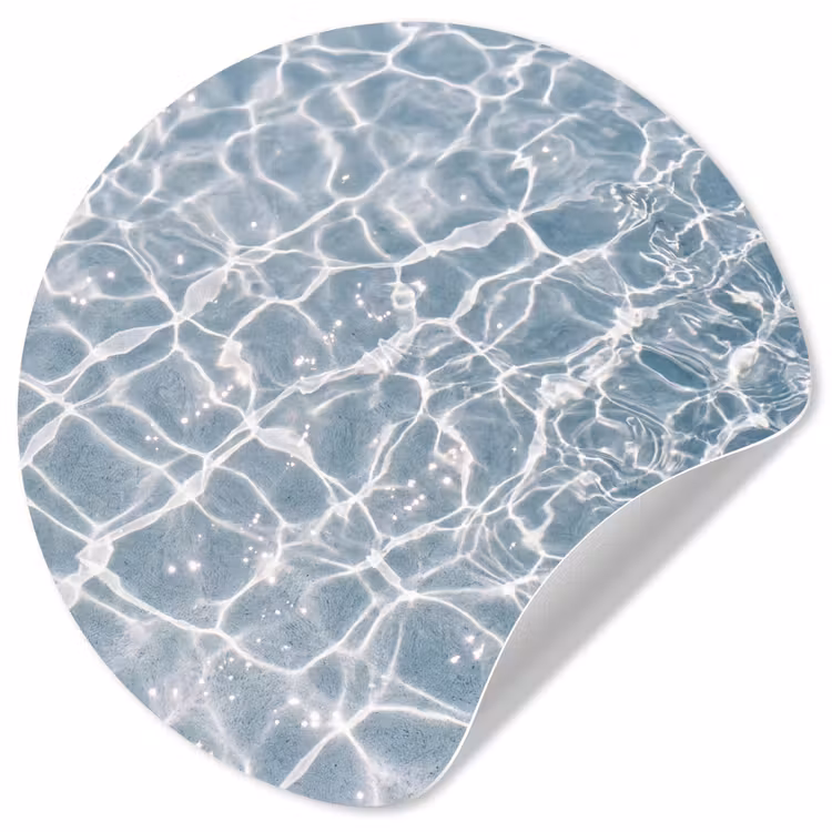 Water - Reflectie - Zonlicht Wandcirkel behangsticker klein -3d