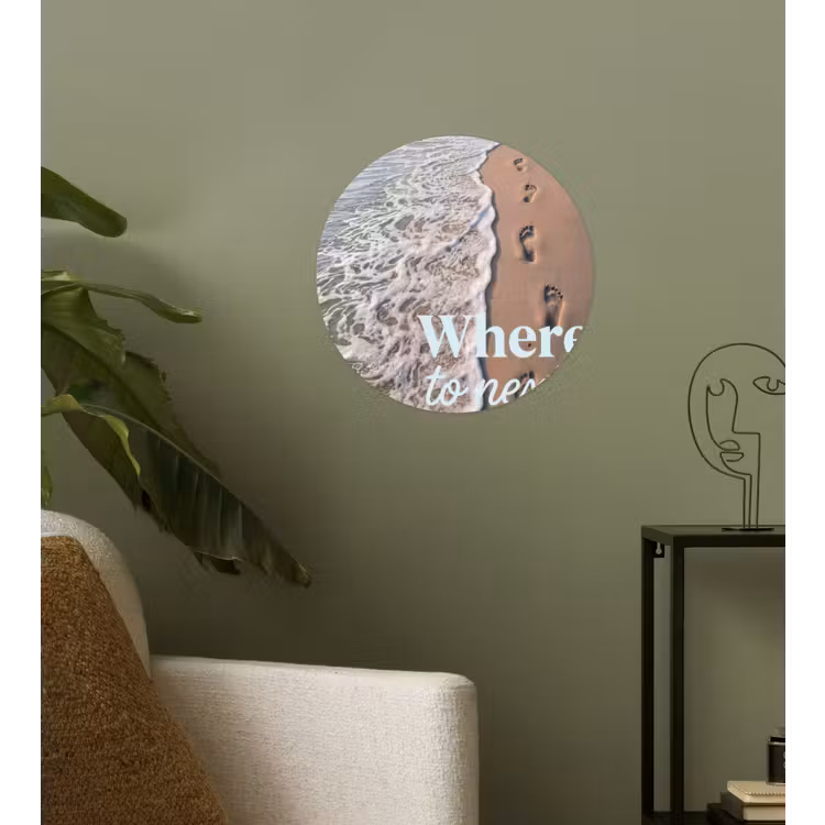 Where to next - Strand - Voetstappen Wandcirkel behangsticker klein -sfeer2