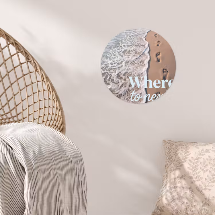 Where to next - Strand - Voetstappen Wandcirkel behangsticker klein -sfeer4